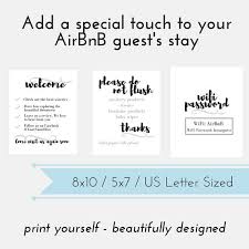 Custom Airbnb Sign Guesthouse Info Sign Do Not Flush Sign Airbnb Guestbook Sign Be Our Guest Guestroom Wifi Password Airbnb Host Set Airbnb Host Airbnb House Airbnb