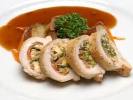 Prosciutto And Mozzarella Stuffed Chicken With Orange Beurre Blanc Sauce Recipe Food Network Recipes Recipes Broccoli Rabe
