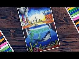 How To Draw Scenery Of Environment Pollution Step By Step For Beginners Water Pollution Scenery Youtube Drawing Scenery Water Pollution Environment Sketch