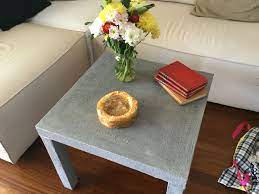 Ikea Lack Table With A Thin Layer Of Concrete For A Complete Transformation Wood Console Table Reclaimed Wood Console Table Ikea Lack Coffee Table