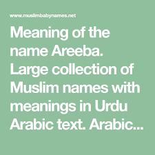 Meaning Of The Name Areeba Large Collection Of Muslim Names With Meanings In Urdu Arabic Text Arabic Islami Muslim Baby Girl Names Baby Girl Names Girl Names