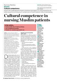 Pdf Cultural Competence In Nursing Muslim Patients