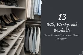 On the floor, a simple shoe rack triples the amount of space reserved for flat and pumps. 13 Wild Shoe Storage Tricks Ideas Innovate Home Org Columbus New Albany Ohio Innovate Home Org