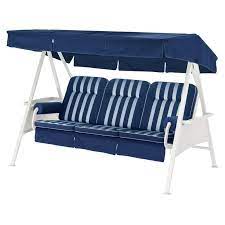 Kettler 84 In Cushion Swing With Canopy Navy 41590k2 Porch Swing With Stand Porch Swing Kettler