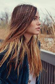 Clip In Feather Extensions Sac Modeli Fikirleri Bohem Sac Modelleri Bohem Sac
