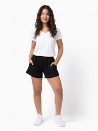 Fresh Clean Threads Women's Black Terry Lounge Shorts | Size: 3X