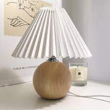 Wooden Mushroom Pleated Lamp Pleats Shade Table Lamp Pleat Etsy Lamp Table Lamp Beauty Lamp