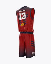 Download Basketball Uniform Mockup Back Half Side View In Apparel Mockups On Yellow Images Object Mockups