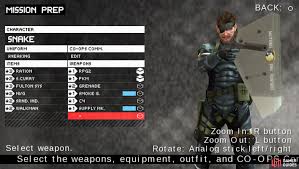 The following is a list of weapons and equipment in metal gear solid: Ops 22 Peace Walker Battle Chapter 3 A Nation Reborn Walkthrough Metal Gear Solid Peace Walker Gamer Guides
