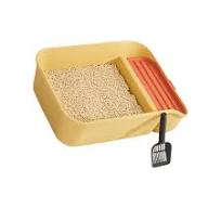 Low Entry Litter Box with Shovel, High Sides Anti-Spill PP Tray for Kittens  & Senior Pets, Easy Design