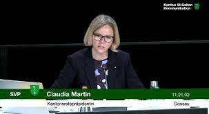 Claudia martin ist stadträtin in gossau und kantonsrätin für die svp. Svp Toggenburg Nein Er Beehrt Als Gast Die Wahl Der Neuen Kantonsratsprasidentin Claudia Martin Herzliche Gratulation Auf Diesem Wege Und Wunschen Viel Erfolg Facebook