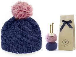 Shop by pant style, leg style, rise, color and more. Amazon Com Stitch Story Luca Pom Hat Beginner Knitting Kit Navy With Dust Pink Pom