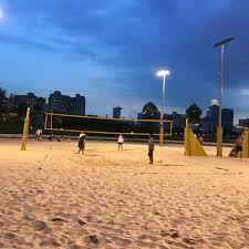 Beach volleyball is an olympic discipline where strict rules and regulations apply but because it takes place on the beach we condemn this behavior and furthermore, this should not be done on court. Singapore Sports Hub Outdoor Beach Volleyball Court