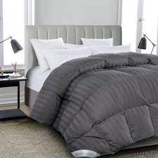 Rosecose Luxurious All Seasons Goose Down Comforter Queen Size Duvet Insert Gray Stripe 1200 Thread Count 750 Fill Power 100 Cotton Shell Hypo Allergenic Down Proof With Tabs Queen Gray Stripe Buy Online In