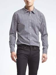 Banana Republic Mens Camden Standard Fit Custom Wash Gingham Shirt Gingham Shirt Shirts Modern Outfits