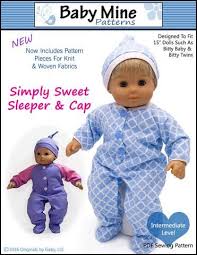 Bitty Baby Doll Clothes Patterns Simply Sweet Sleeper And Cap 15 Baby Doll Clothes Pattern Baby Doll Clothes Patterns Baby Doll Clothes Doll Clothes