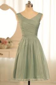 Long Bridesmaid Dresses Sage Green Chiffon A Line V Neck Corset Wedding Party Dress Mb145 Simple Bridesmaid Dresses Green Bridesmaid Dresses Short Short Bridesmaid Dresses