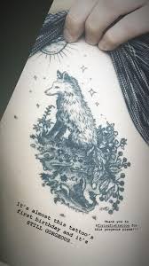 The employer identification number (ein) for into the woods tattoo, inc. My In The Woods Somewhere Inspired Tattoo A Fox Surrounded By The Bones Of Its Old Self And The Jaw Of A Bear So The Fox Is The Singer Of The Song