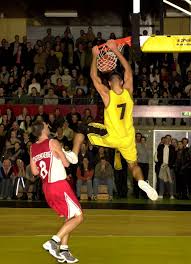 Basketball is a team sport in which two teams, most commonly of five players each, opposing one another on a rectangular court, compete with the primary objective of shooting a basketball (approximately 9.4 inches in diameter) through the defender's hoop (a basket 18 inches in diameter mounted 10 feet high to a backboard at each end of the court) while preventing the opposing team from shooting th. Nac Basketbal Was Wildwest Regiosport Bndestem Nl