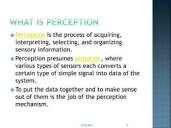 Perception in artificial intelligence | PPT