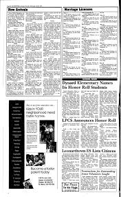 Marriage Licenses Dynard Elementary Names Its Honor Roll Students LPCS  Announces Honor Roll Leonardtown ES Lists Citizens