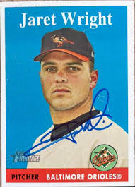 Jaret Wright Signed 2007 Topps Heritage Baseball Card