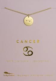 Zodiac sign cancer crab pendant love wish pearl kit pearl oyster necklace set. Zodiac Necklace Gold Cancer Lucky Feather