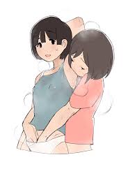 hatorinabisko, highres, tagme, 2girls, armpits, breasts, brown hair,  covered erect nipples, fingering, hand in panties, licking, licking armpit,  multiple girls, panties, small breasts, smell, smelling, smelling armpit,  steam, sweat, underwear, yuri -