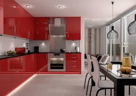 astounding red white kitchen cabinets