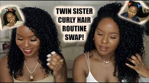 To install this hairstyle, you will need a rubber band. Twin Sister Curly Hair Routine Swap Glamtwinz334 Youtube