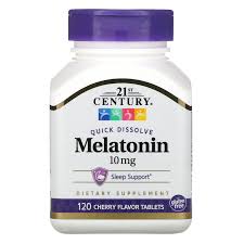 Melatonin, the hormone of darkness: 21st Century Quick Dissolve Melatonin Cherry Flavor 10 Mg 120 Tablets Iherb