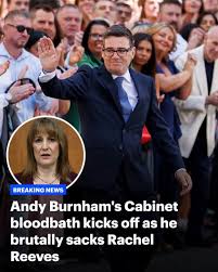 Andy Burnham’s cabinet bloodbath begins — brutally sacks Rachel Reeves.,  This is what Labour looks like in power., Infighting, backstabbing, and  chaos., Do you want more of this?, YES or NO 👇, ...