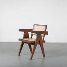 Pierre Jeanneret Office Cane Chair For Chandigarh India 1950