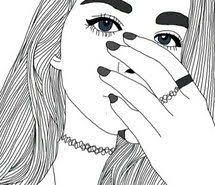 Résultat de recherche d'images pour "fille swag dessin noir et blanc triste"