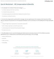 Istock/traitov the world is alive with opportunity for fun and for profit. Quiz Worksheet Hr Compensation Benefits Study Com