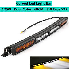 Dual Color Curved Led Light Bar 28inch 120w Off Road Light Bar White Amber Yellow Spot Flood Combo Beam Led Work Diving Light Lights Bar Light Ledlight Led Light Aliexpress
