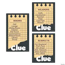 Some versions of classic cluedo that happen to mention the tudor mansion in a newspaper. Clue Game Sheet Cutout Decorations Oriental Trading