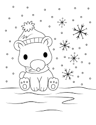 Mother polar bear with her cute babies. Printable Baby Polar Bear Coloring Page