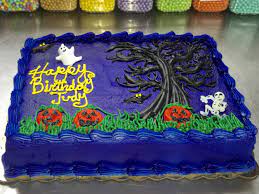 A sweet sugary lemon glaze tops this tangy cake that gets its moist, velvety texture from creme fraiche and olive oil. Halloween Sheet Cake Halloween Birthday Cakes Halloween Cakes Holiday Cupcakes
