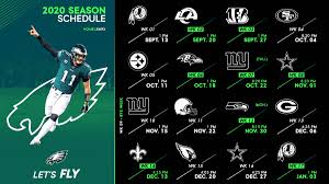 With the 2020 schedule now released, giants.com will be taking a look at the offseason moves made by each of the team's 13 opponents. Eagles Nation On Twitter The Eagles Have Released Their Official 2020 21 Regular Season Schedule