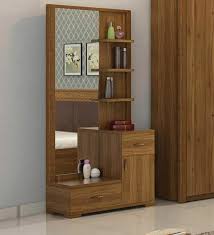 A wardrobe designed with a dressing mirror. Latest Dressing Table Designs