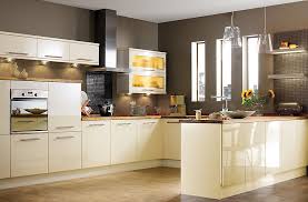 It Gloss Cream Slab Kitchen Ranges Kitchen Rooms Diy At B Q Contemporary Kitchen Kitchen Cabinets And Flooring Bungalow Kitchen