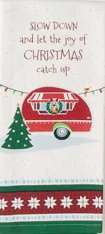 The Joy Of Christmas Retro Camper 100 Cotton Dish Towel Tea Towel 18 X 28 Retro Christmas Vintage Christmas Cards Christmas Tea