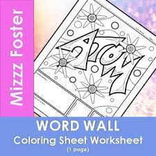 Atoms ('cpk' colors, default element colors). Atom Type 1 Word Wall Coloring Sheet By Mizzz Foster Tpt