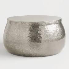 Hammered metal coffee table home pinterest, source: Silver Hammered Metal Cala Coffee Table World Market