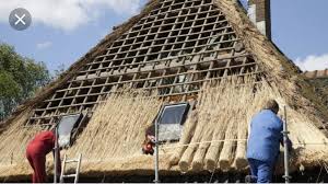 Un Toit De Chaume Le Toit De Chaume Est Un Mode De Couverture Constitue De Paille De Ble De Paille De Seigle Ou Glui House Styles Eco House Architecture