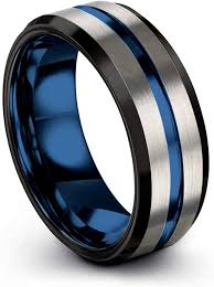 Matching Black And Blue Wedding Rings Chroma Color Collection Tungsten Carbide Wedding Band Ring 8mm For Men Women Green Red Blue Pur In 2020 Tungsten Carbide Wedding Bands Wedding Ring Bands Wedding Bands