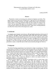 They should provide background information and include narrative elements such as plot, characters, setting and conflict. Pdf Examining The Importance Of Student Self Reflection In A Presentation Skills Course Tony Cripps Academia Edu