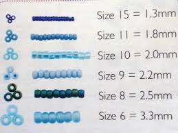tamanhos das missangas seed bead sizes seed bead