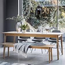 Create a comfortable dining space with this five piece dining set, consist three chairs, bench and a table. Modern Light Oak Extendable Dining Table Bench Chairs Set